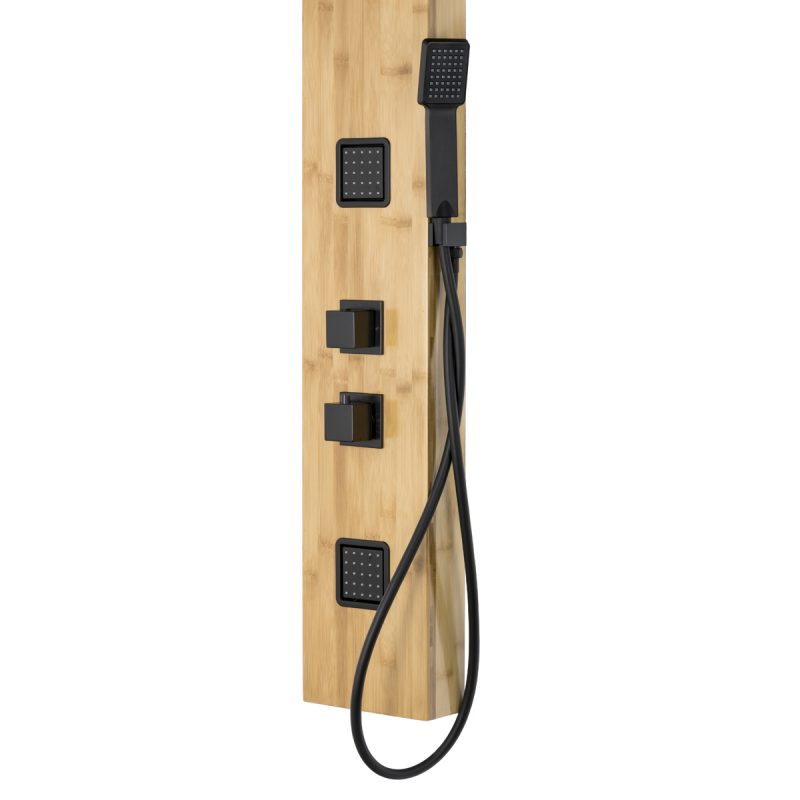 Panel prysznicowy Corsan Bao B022 bambusowy czarny z baterią mieszaczową