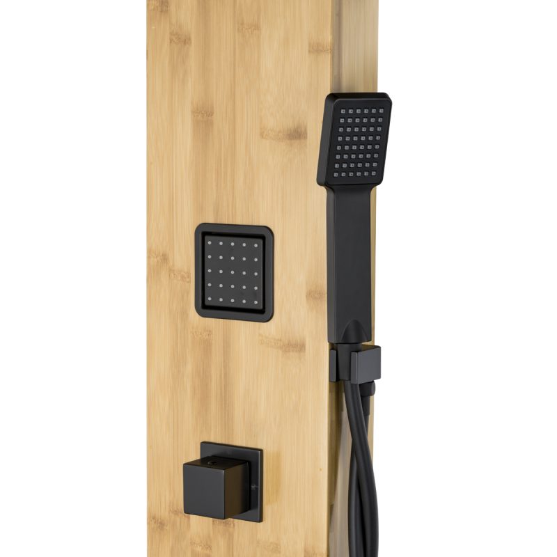 Panel prysznicowy Corsan Bao B022 bambusowy czarny z termostatem